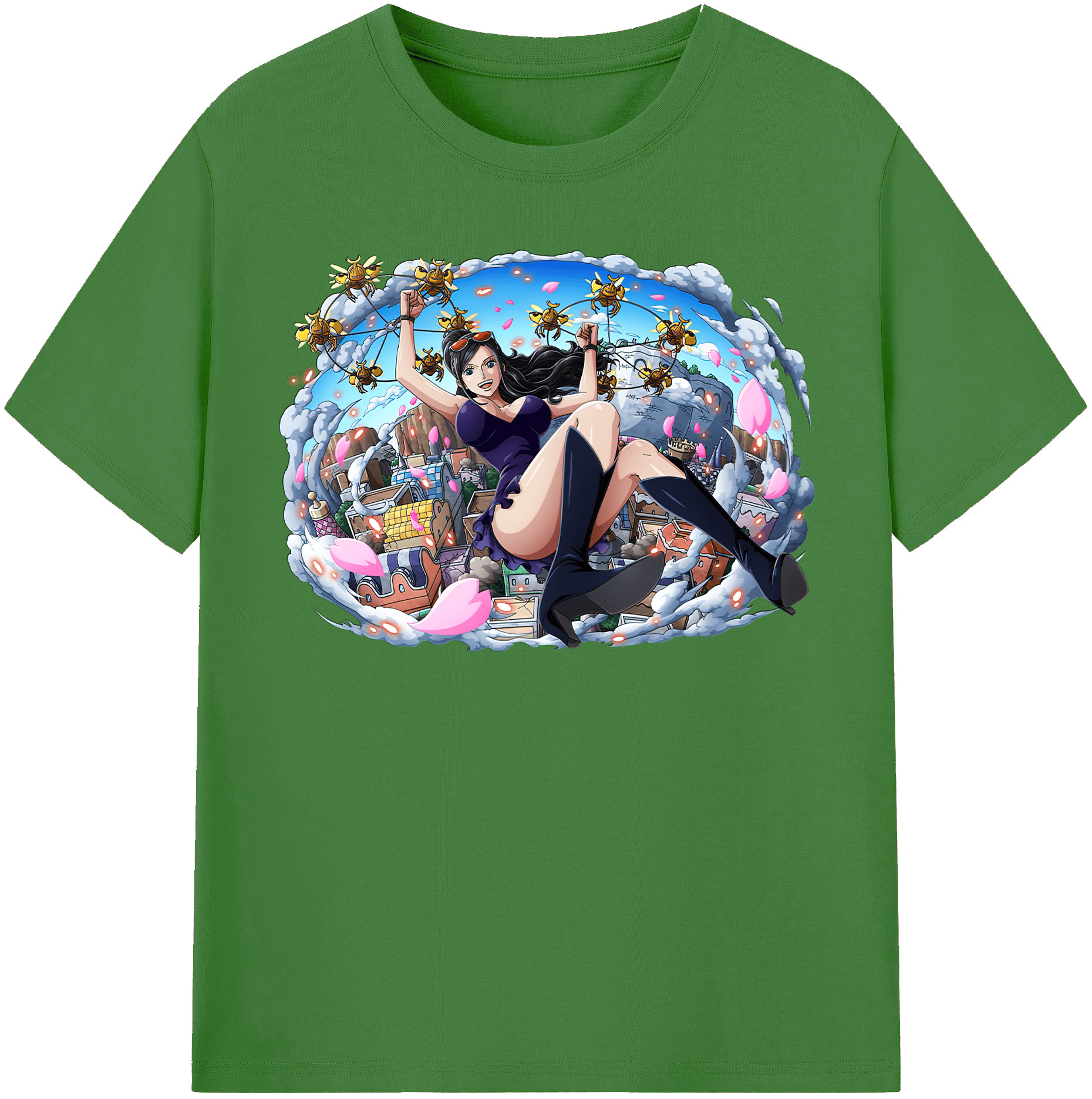 ワンピース ニコ・ロビン ONE PIECE Nico Robin レディースカジュアルプリントTシャツ（綿100％）